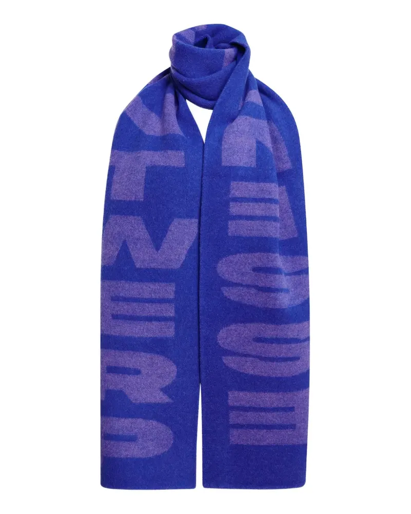 Essentiel Schal mit Jacquard-Logo - Blau Blau