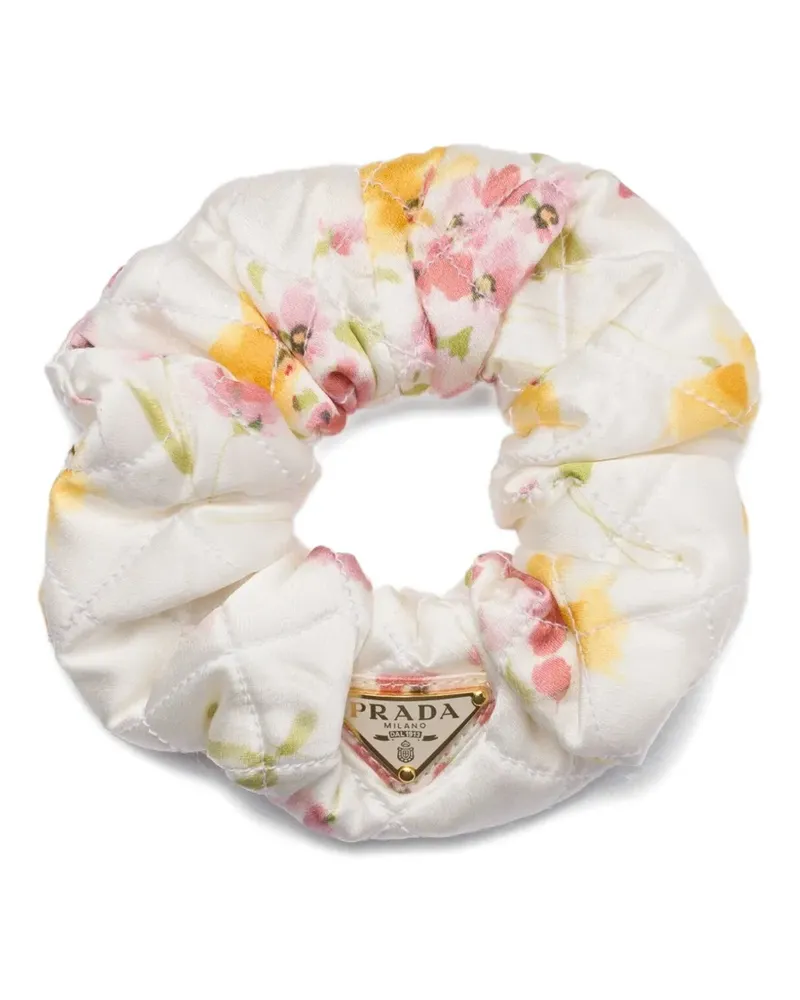 Prada Haargummi mit Blumen-Print - Weiß Weiß