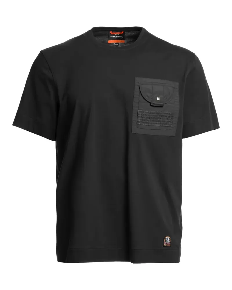 Parajumpers T-Shirt mit Brusttasche - Schwarz Schwarz