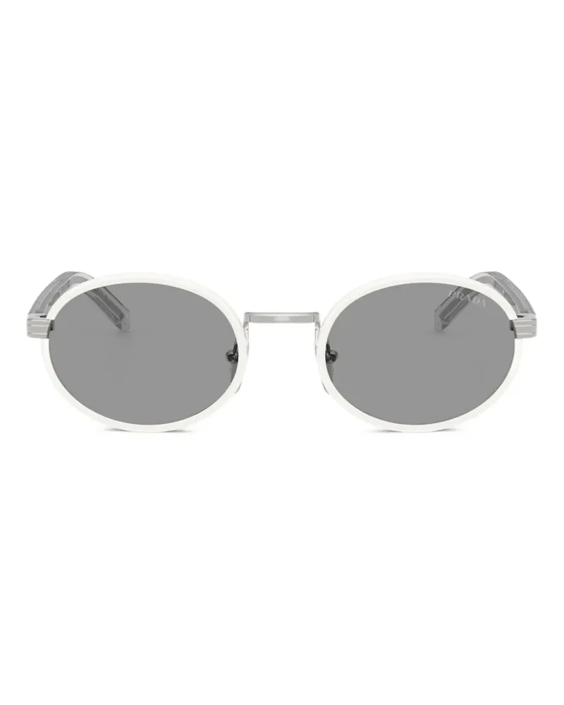 Prada Sonnenbrille mit Logo-Gravur - Weiß Weiß