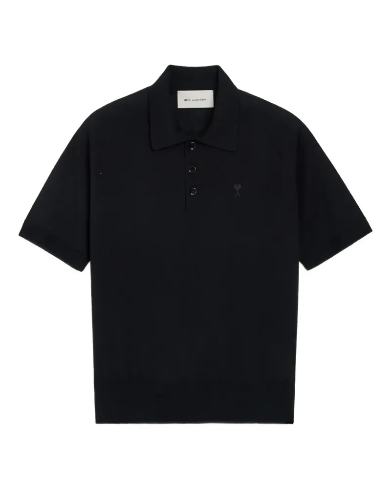 AMI Paris Poloshirt mit Knopfleiste - Schwarz Schwarz