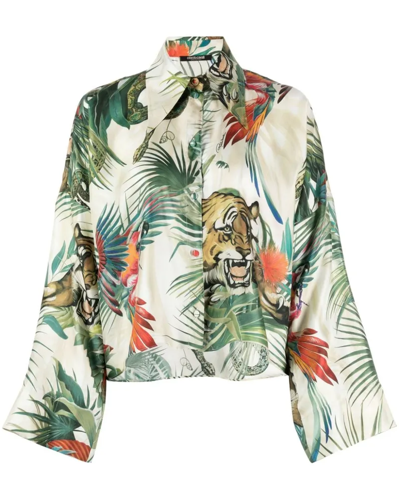 Roberto Cavalli Seidenhemd mit grafischem Print - Mehrfarbig Mehrfarbig