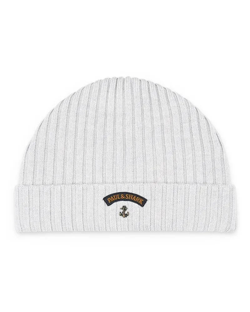 Paul & Shark ribbed beanie hat - Grau Grau