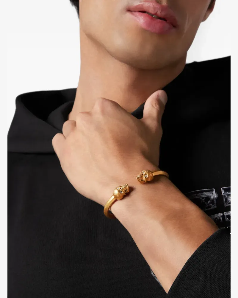 Philipp Plein Armband mit Totenköpfen - Gold Gold