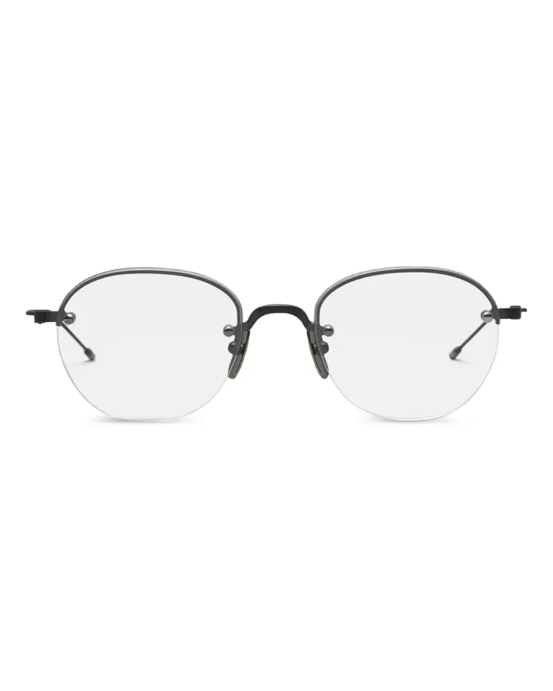 Thom Browne semi-rimless oval-frame glasses - Schwarz Schwarz