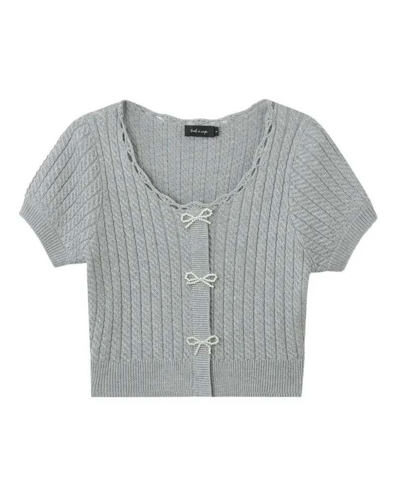 Tout a Coup Strickoberteil mit Schleife - Grau Grau