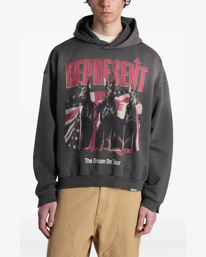 REPRESENT graphic-print hoodie - Grau Grau