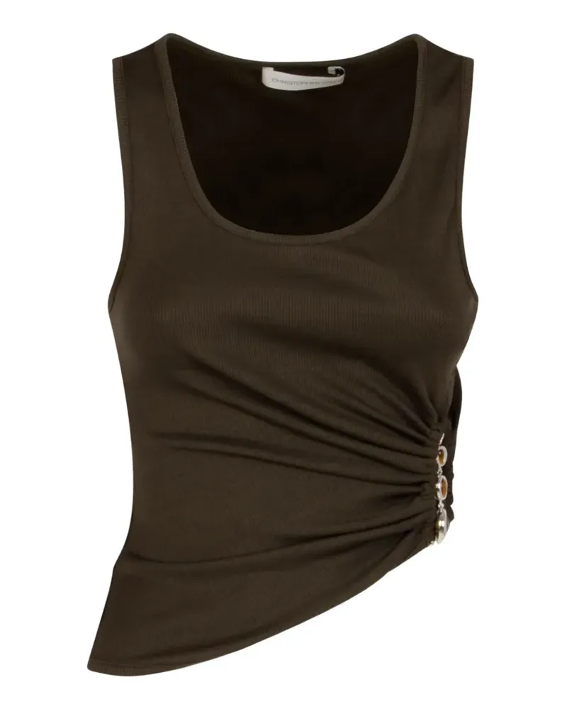 Christopher Esber stone-embellished gathered top - Braun Braun