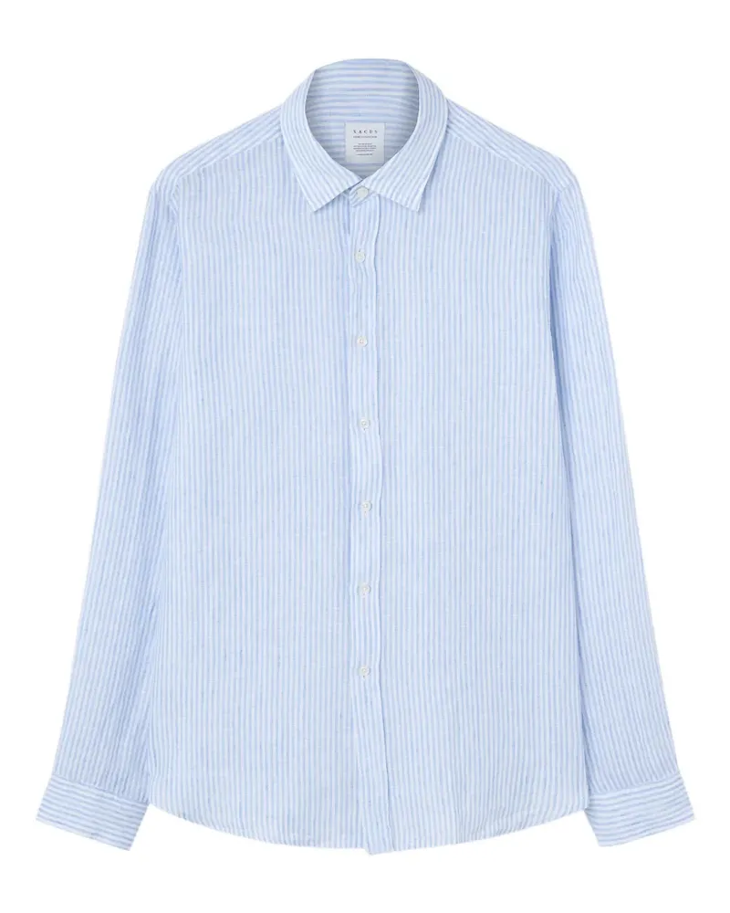XACUS Gestreiftes Hemd aus Leinen - Blau Blau
