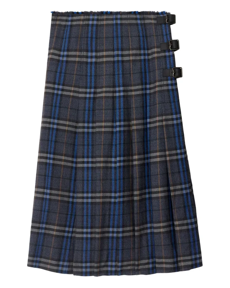 Burberry Check Midirock - Grau Grau