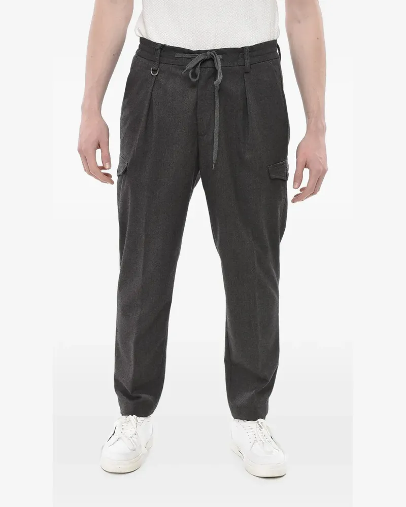 Paolo Pecora Milano pleated-detailing drawstring-fastening tailored-design trousers - Grau Grau