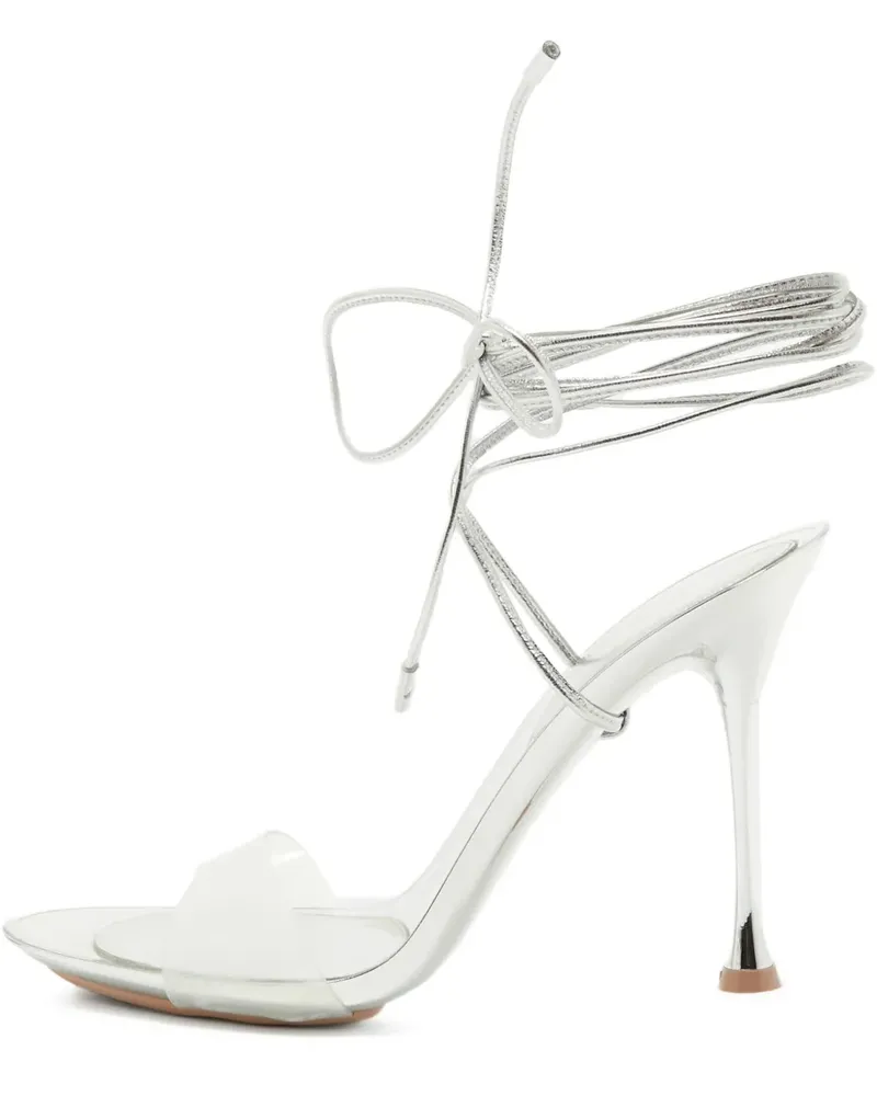 Gianvito Rossi Pre-owned Riemensandalen im Metallic-Look 110mm - Silber Silber