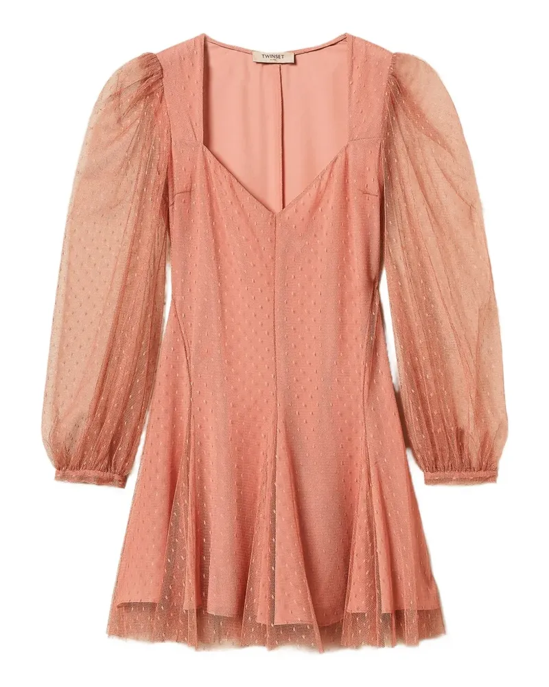 Twin-Set Minikleid mit Puffärmeln - Rosa Rosa