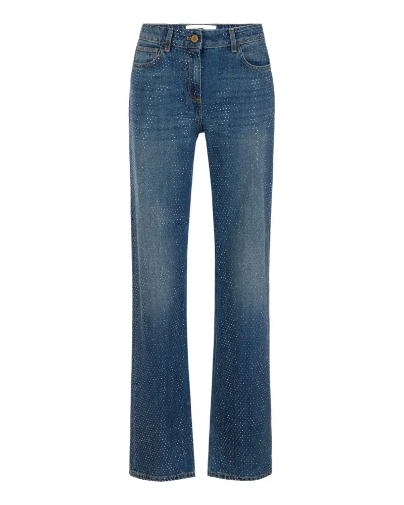 Elisabetta Franchi Palazzo Jeans mit Strass - Blau Blau