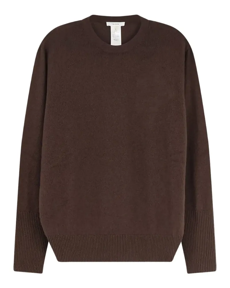 The Row Odelle crew-neck ribbed-trim sweater - Braun Braun