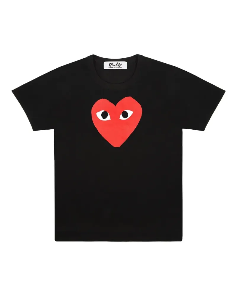 Comme des Garçons Play T-Shirt mit Herzprint - Schwarz Schwarz