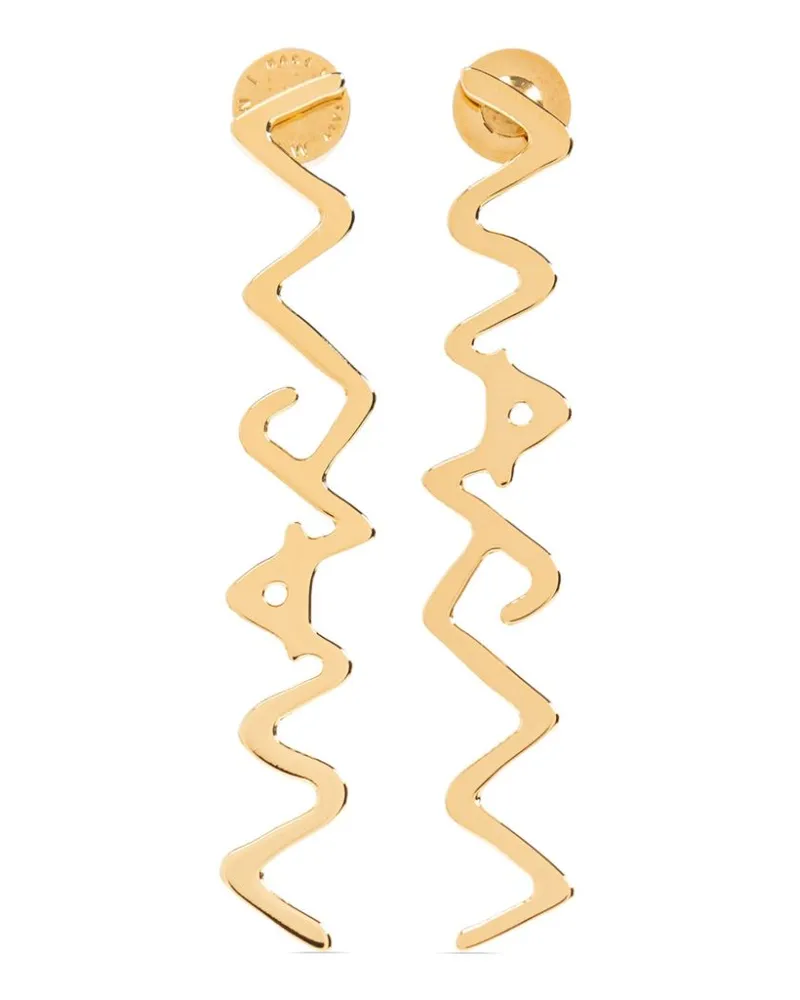 Marni Hängeohrringe mit Logo - Gold Gold
