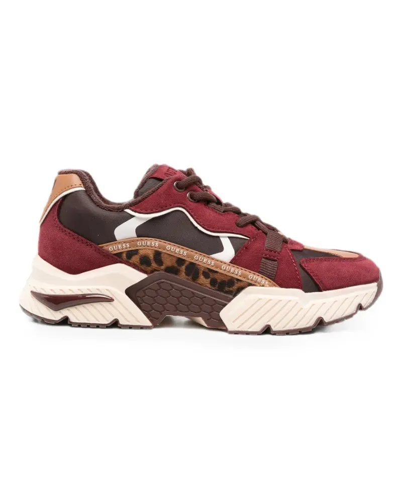 Guess leopard-print panelled sneakers - Rot Rot