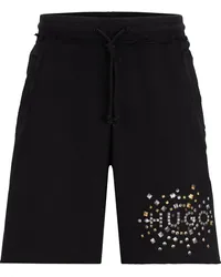 HUGO BOSS Joggingshorts mit Logo-Print Schwarz