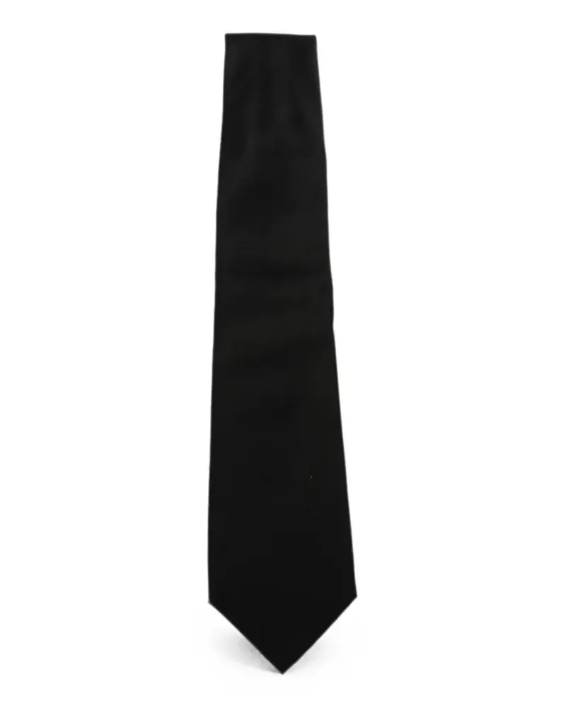 Canali Spitz zulaufende Krawatte - Schwarz Schwarz