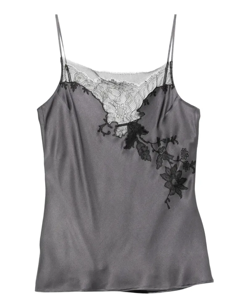 Carine Gilson Camisole-Top mit Spitzenbesatz - Grau Grau