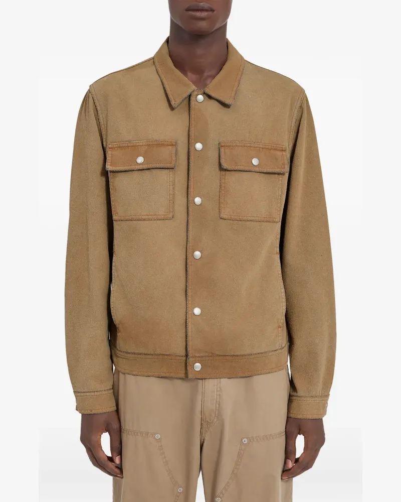Maison Margiela Jeansjacke in Wildlederoptik - Nude Nude