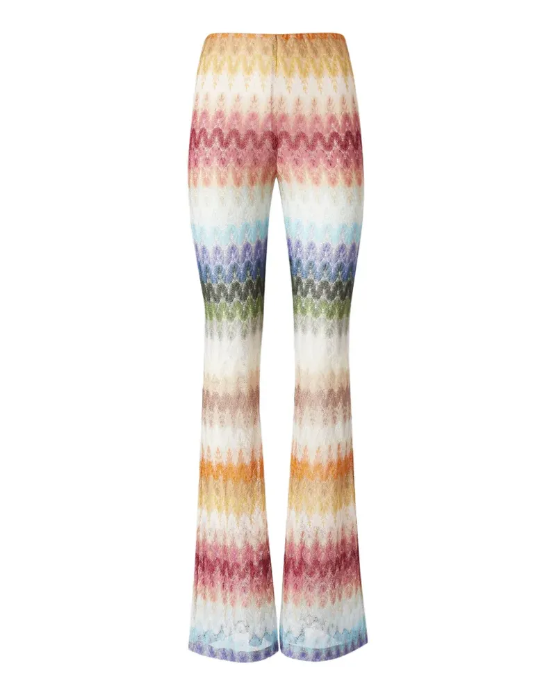 Missoni flare viscose trousers with dégradé lace motif - Nude Nude