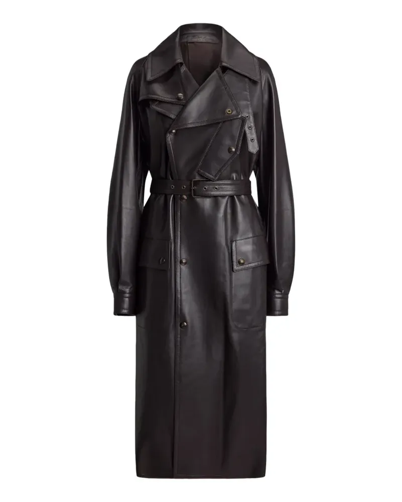 Ralph Lauren Doppelreihiger Bailey Ledermantel - Braun Braun