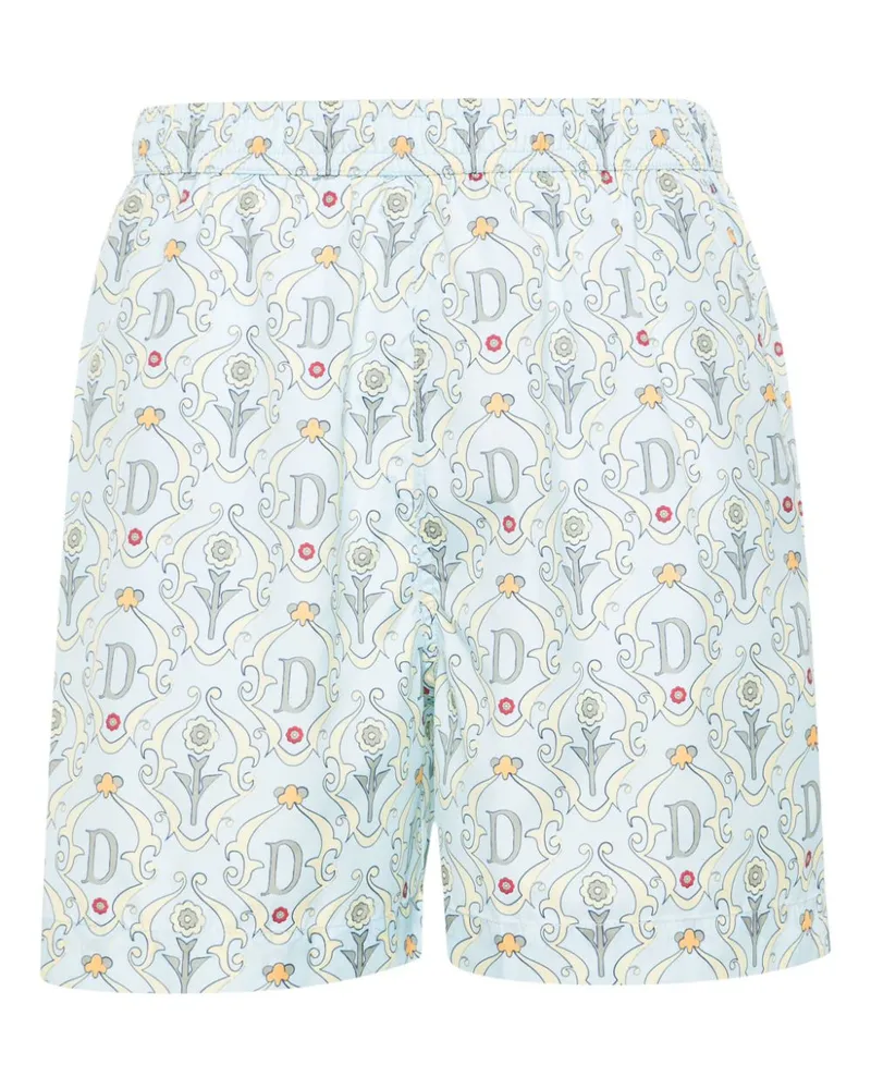 Drôle de Monsieur Badeshorts mit Logo-Print Blau