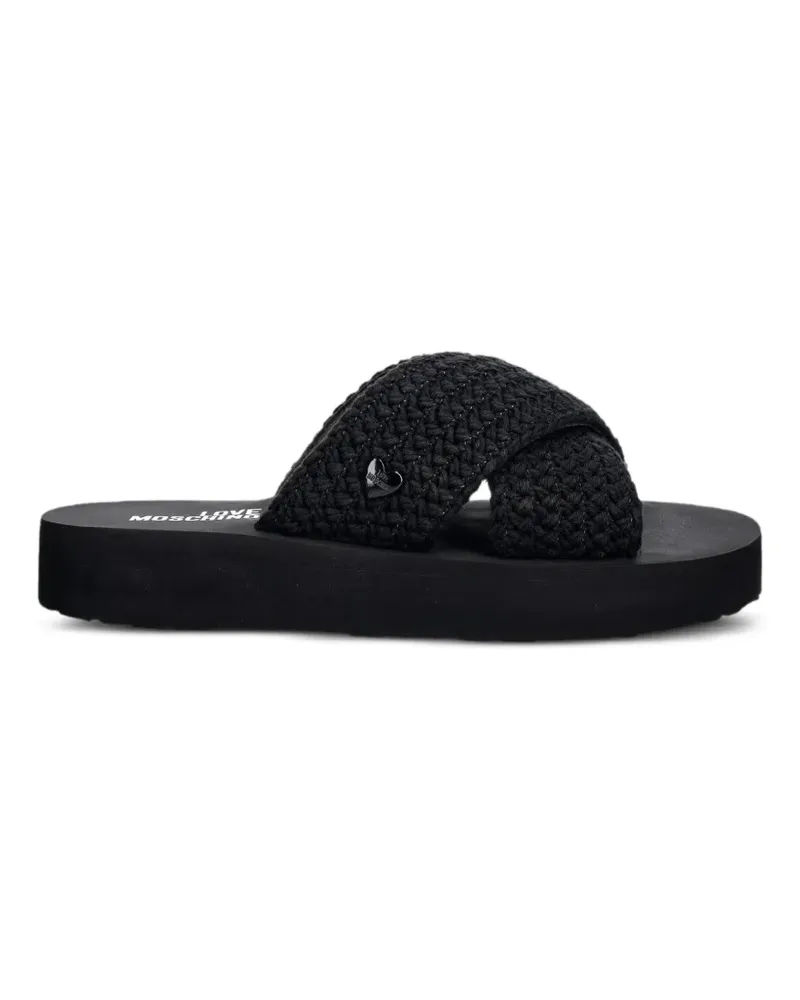 Moschino woven crossover sandals - Schwarz Schwarz