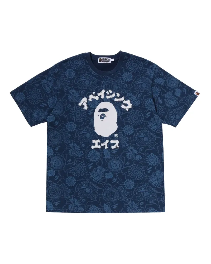 BAPE Japanese Art Camo College cotton T-shirt - Blau Blau