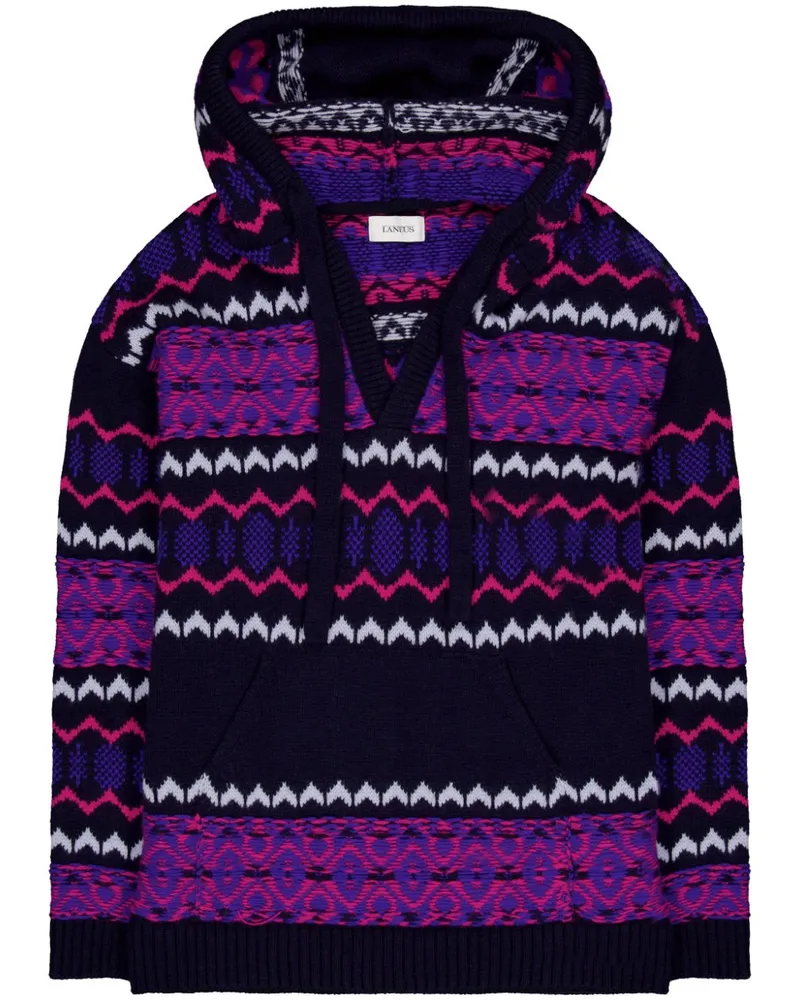 Laneus Pullover mit Fair-Isle-Muster - Blau Blau