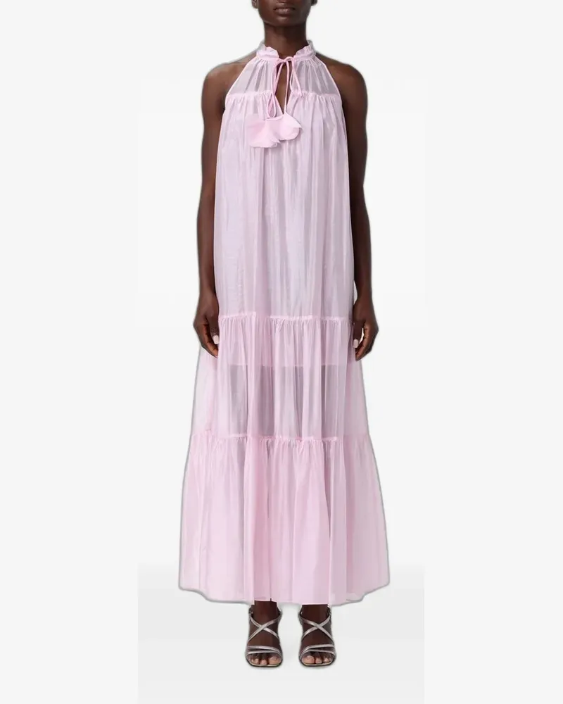 Hanita ruffled-collar maxi dress - Rosa Rosa