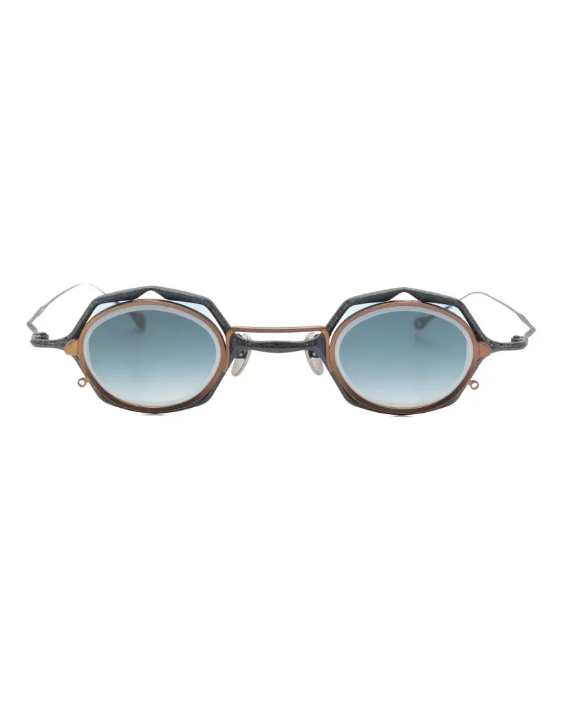 RIGARDS x Ziggy Chen geometric-frame clip-on glasses - Blau Blau