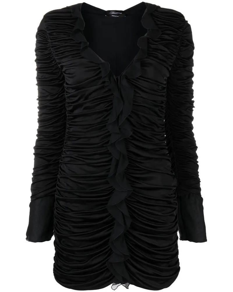 Blumarine Drapiertes Kleid mit Rüschen - Schwarz Schwarz