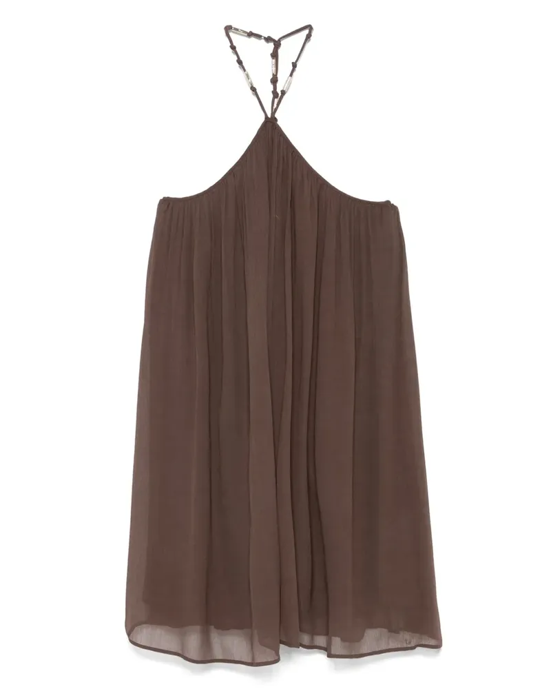 Patrizia Pepe Minikleid mit Neckholder - Braun Braun