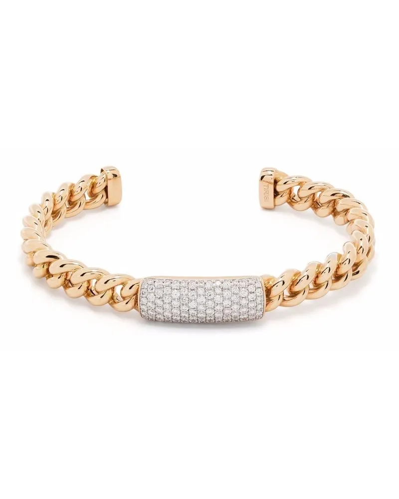 TIRISI 18kt Amsterdam Panzerketten-Rotgoldarmspange mit Diamanten - Rosa Rosa