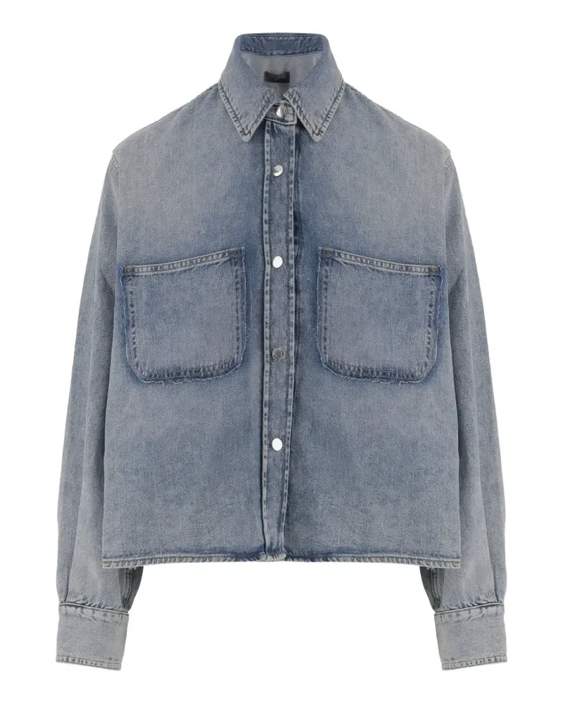 Haikure Jeansjacke mit aufgesetzter Tasche - Blau Blau