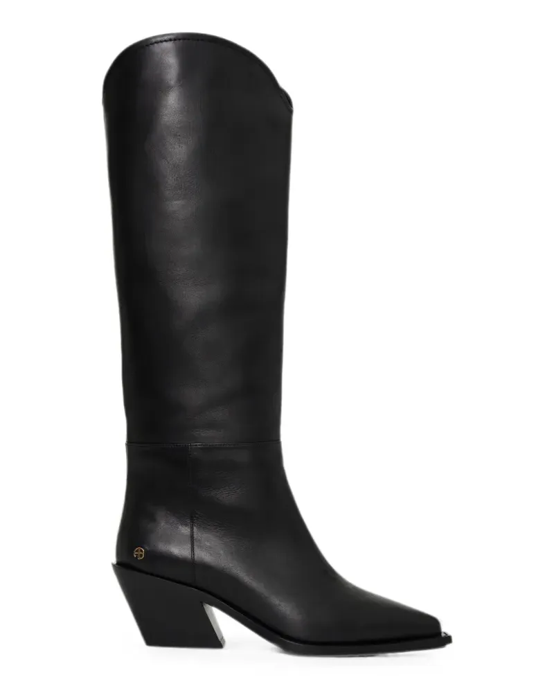 Anine Bing Tania Stiefel aus glattem Leder - Schwarz Schwarz