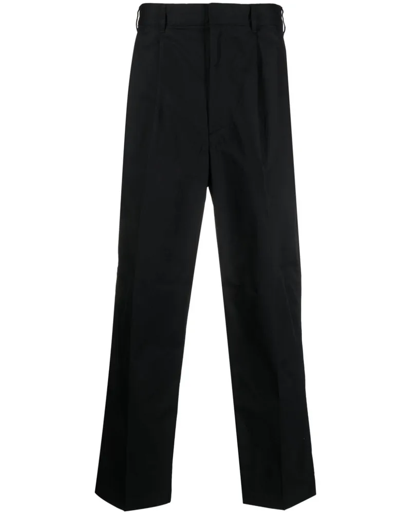 Emporio Armani Bundfaltenhose mit geradem Bein - Schwarz Schwarz