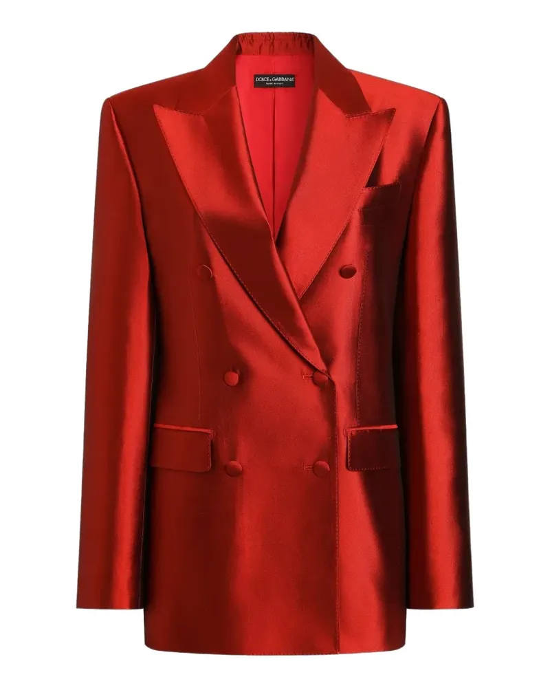 Dolce & Gabbana Doppelreihige Mikado-Jacke - Rot Rot