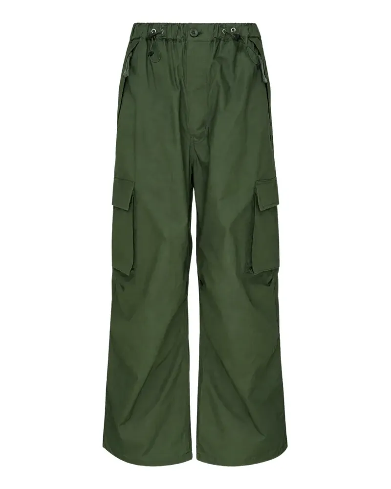 Comme des Garçons ripstop-texture drawstring cargo pants - Grün Grün