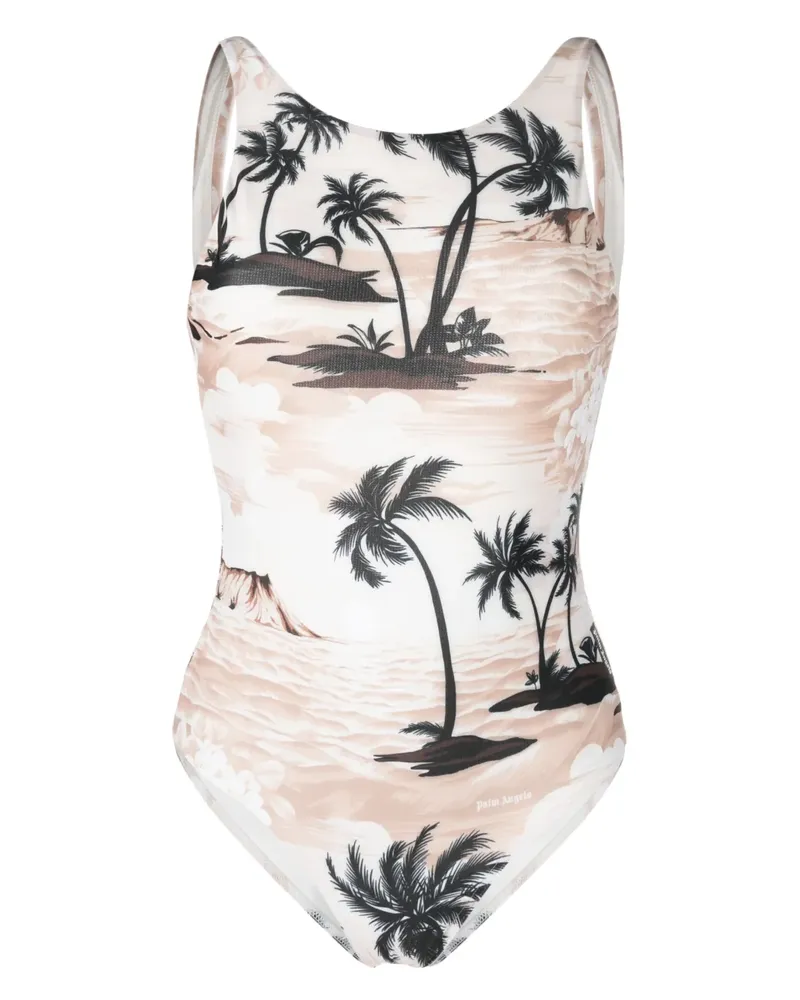 Palm Angels Badeanzug mit grafischem Print - Nude Nude