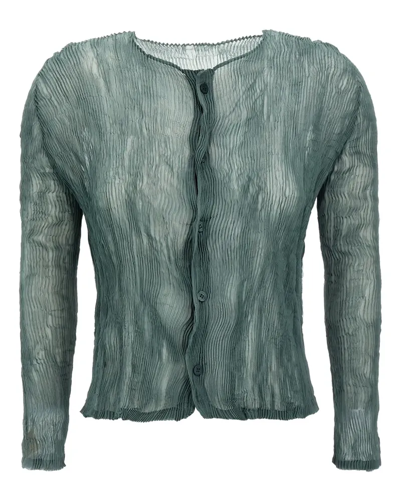 Issey Miyake Chiffon Twist 1 Cardigan mit Falten - Grün Grün