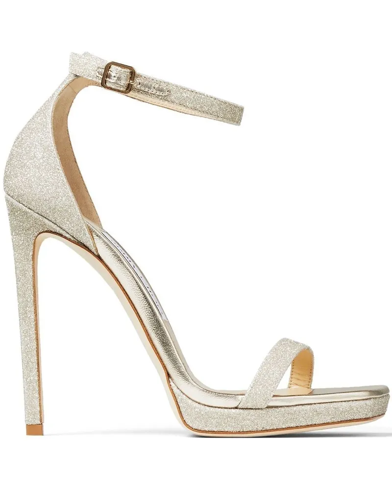 Jimmy Choo Alva Sandalen mit Glitter-Optik 120mm - Gold Gold