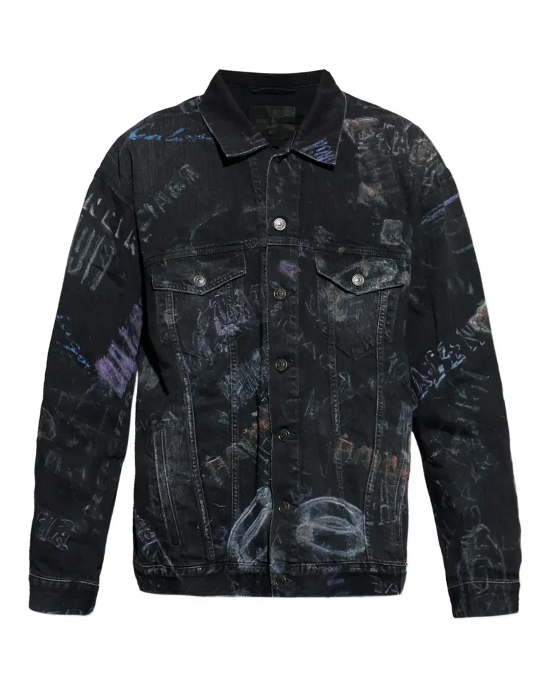 Balenciaga buttoned printed jacket - Schwarz Schwarz