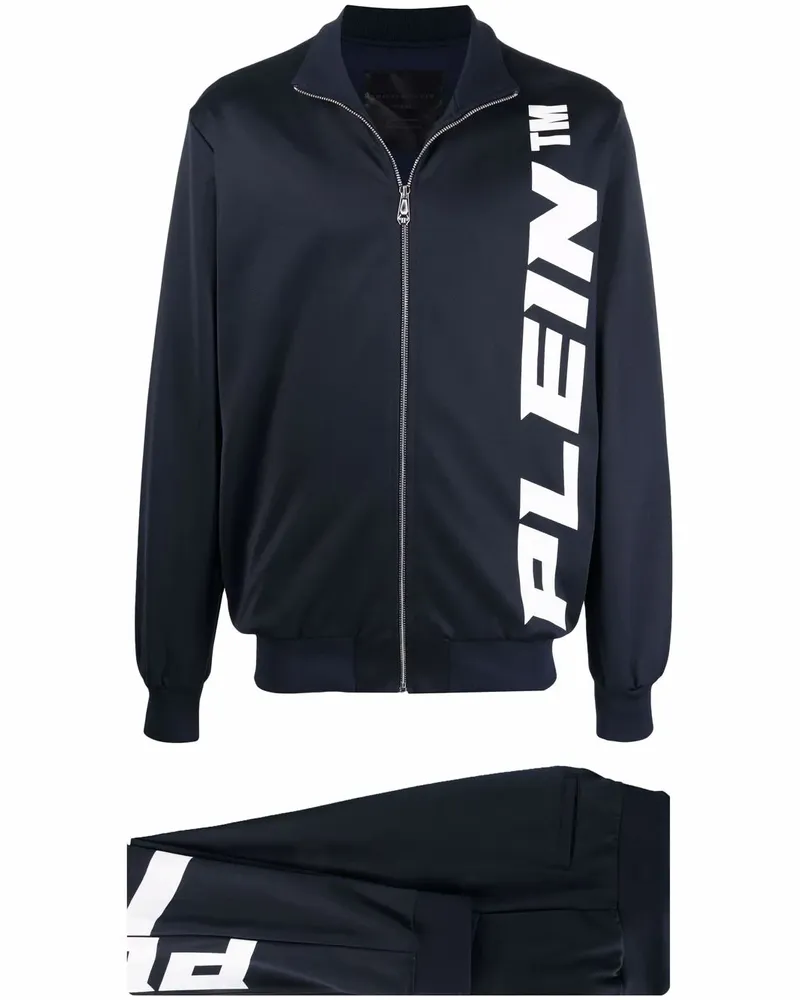 Philipp Plein Jogginganzug mit Logo-Print - Blau Blau