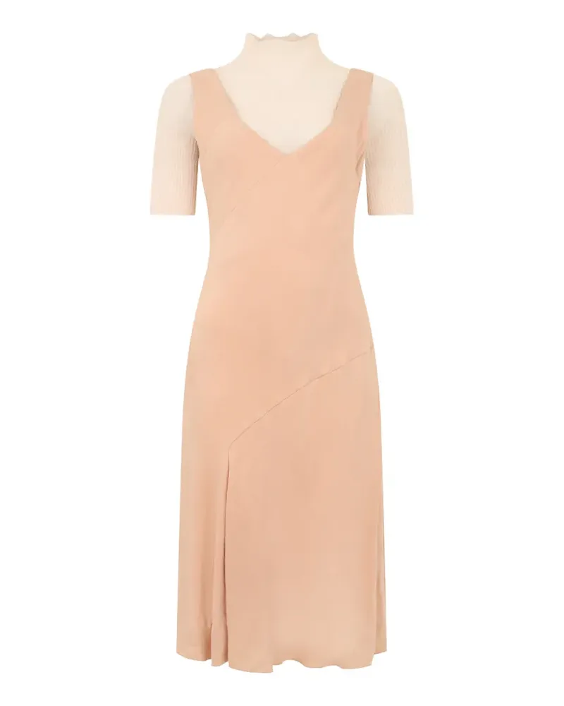 Moschino layered-effect midi dress - Nude Nude