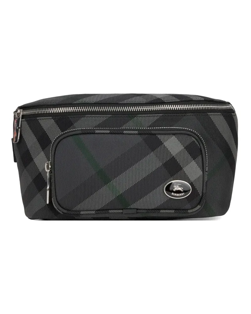 Burberry check-pattern belt bag - Grau Grau