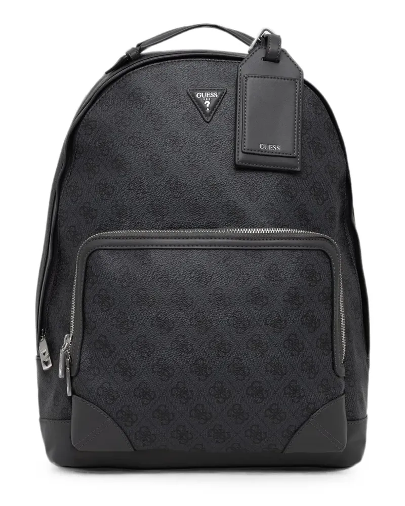 Guess Milan monogram-print logo-plaque backpack - Schwarz Schwarz